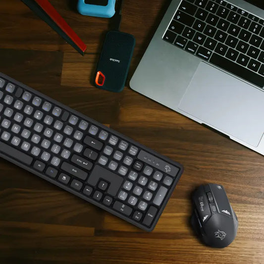 Porodo Wireless Gaming Keyboard & Mouse Set – 2.4GHz Connection, 1600 DPI Adjustable Mouse, Ergonomic Design | Compatible with Windows & Mac