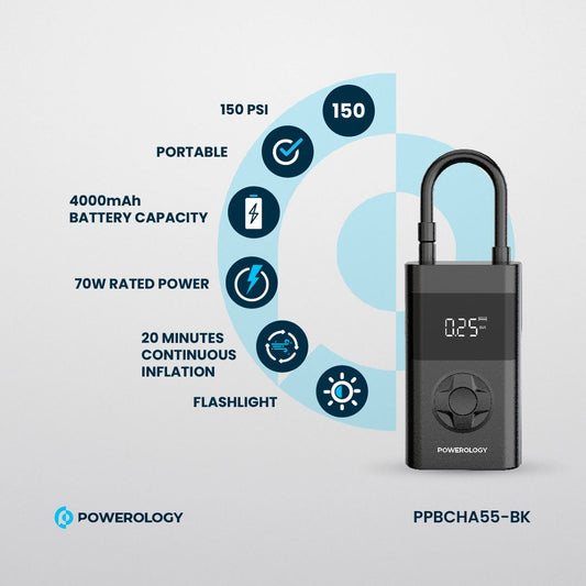 Powerology Ultra Portable Air Compressor Power Bank The Wonders Mart Trading™