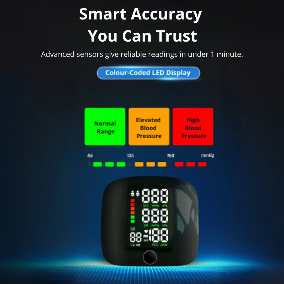Wrist Blood Pressure Monitor with LCD Display and Voice System