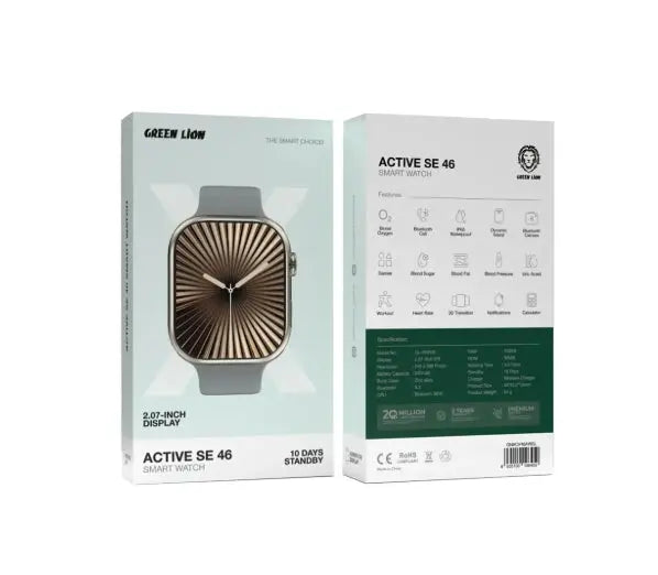 Green Lion Active SE 46 Smart Watch- Jet The Wonders Mart Trading™