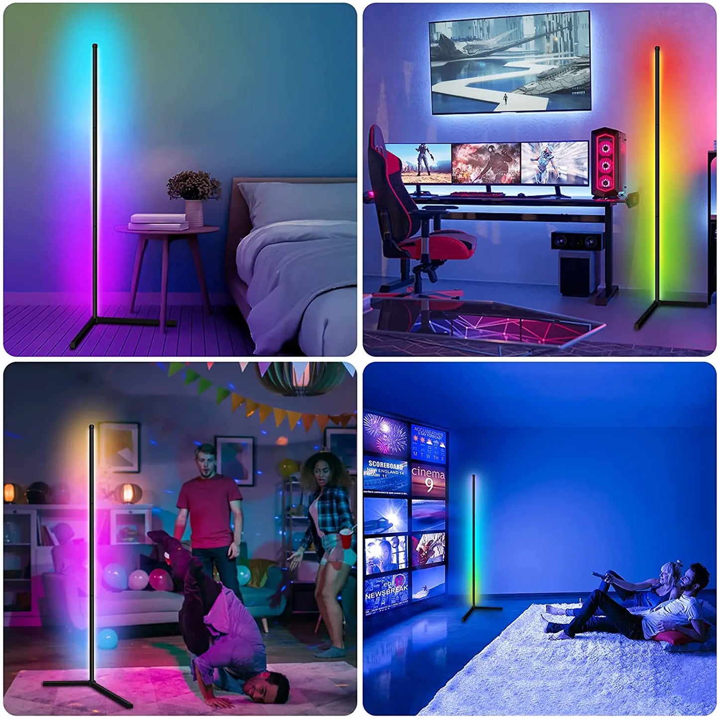 Dimmable RGB Corner Floor Lamp 140cm Stand Smart APP LED Mood Light for Bedroom Nordic Home Decor Interior lighting
