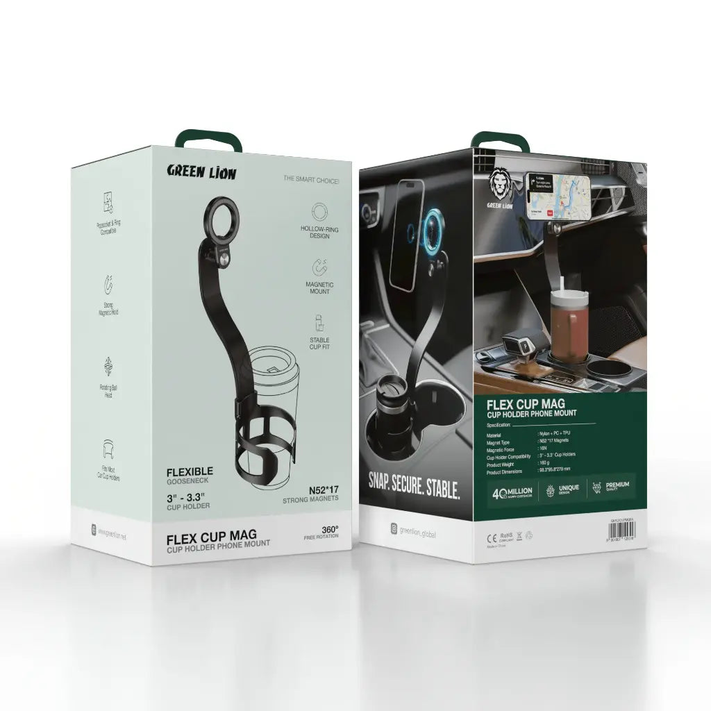 Green Lion Flex Cup Mag – Magnetic Cup Holder Phone Mount (Black) The Wonders Mart Trading™