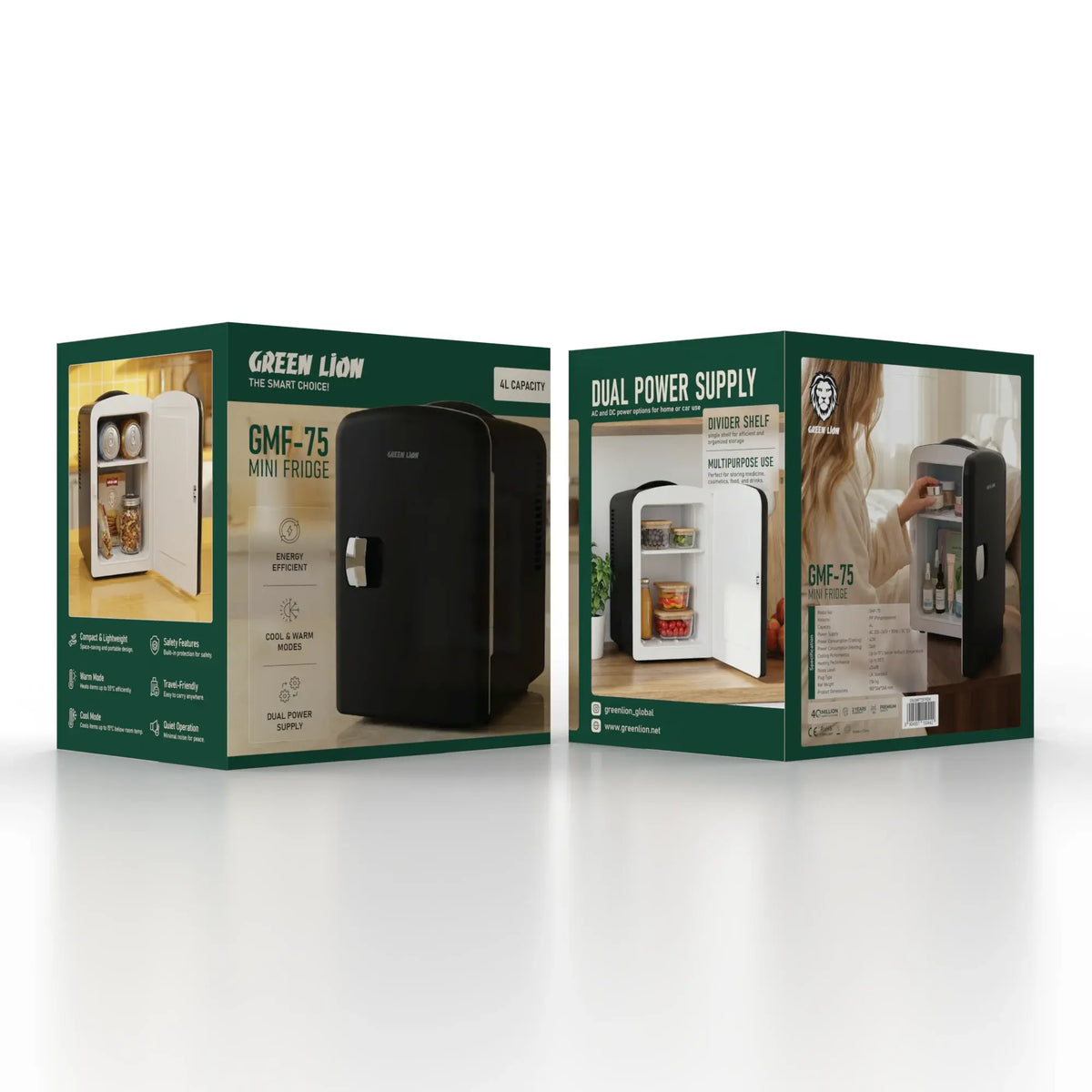 Green Lion GMF-75 Mini Fridge 4L – Black – official product image 6