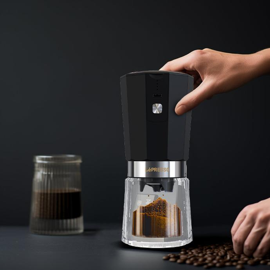 LePresso Cordless Electric Conical Burr Grinder – Portable Rechargeable Coffee Grinder with 800mAh Battery & 420 SS Burr | 35g Capacity, 40 Cups Per Charge