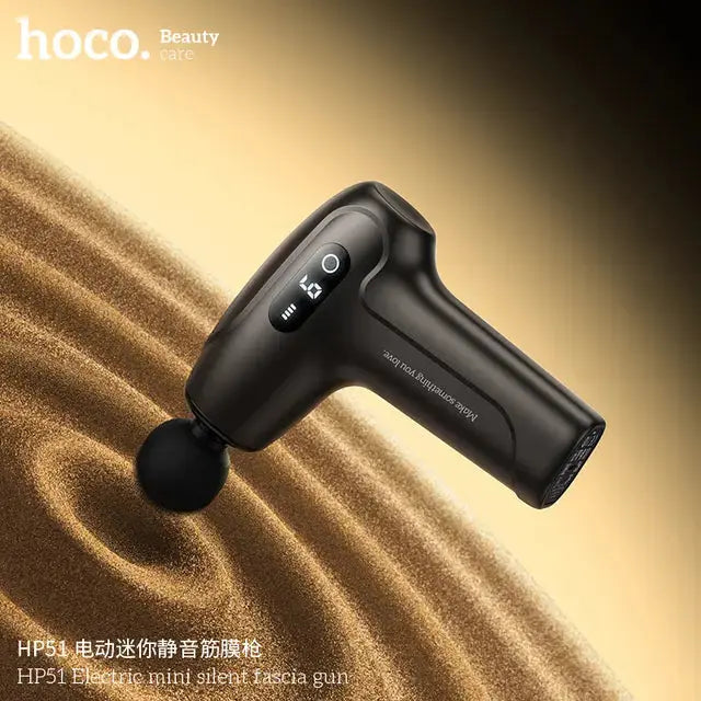 HOCO HP51 Portable Mini Massage Gun – 6 Speeds, 4 Heads, USB-C Charging The Wonders Mart Trading™