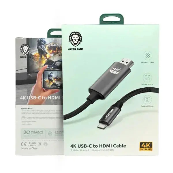 Green Lion 4K USB-C to HDMI Cable The Wonders Mart Trading™