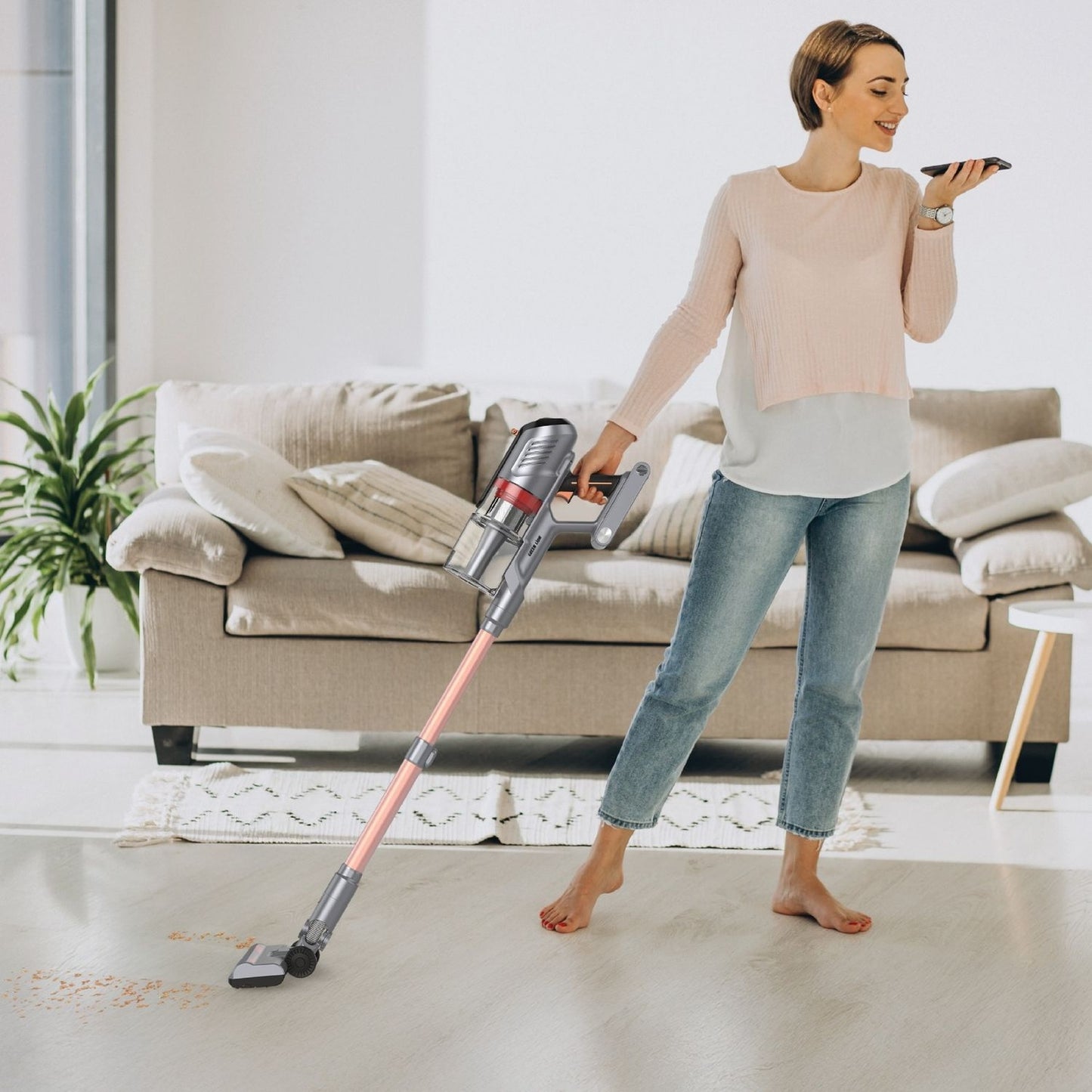 Green Lion Force Pro Cordless Vacuum Cleaner – 430W Powerful Stick Vacuum with LED Display (Gray) The Wonders Mart Trading™