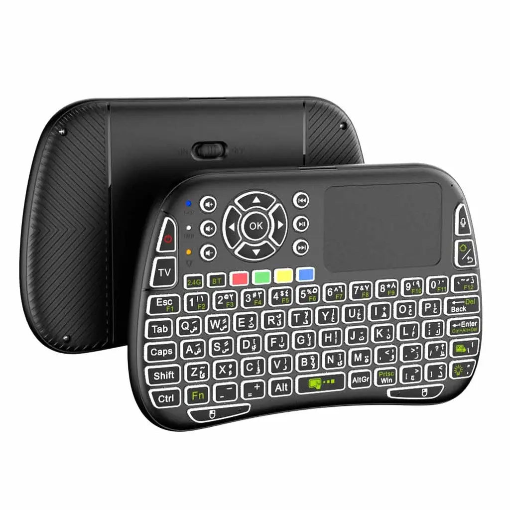 Porodo Mini Wireless Keyboard Touch Combo – 2.4GHz + Bluetooth | Built-In Mousepad, RGB, English/Arabic Layout, Universal Compatibility The Wonders Mart Trading™
