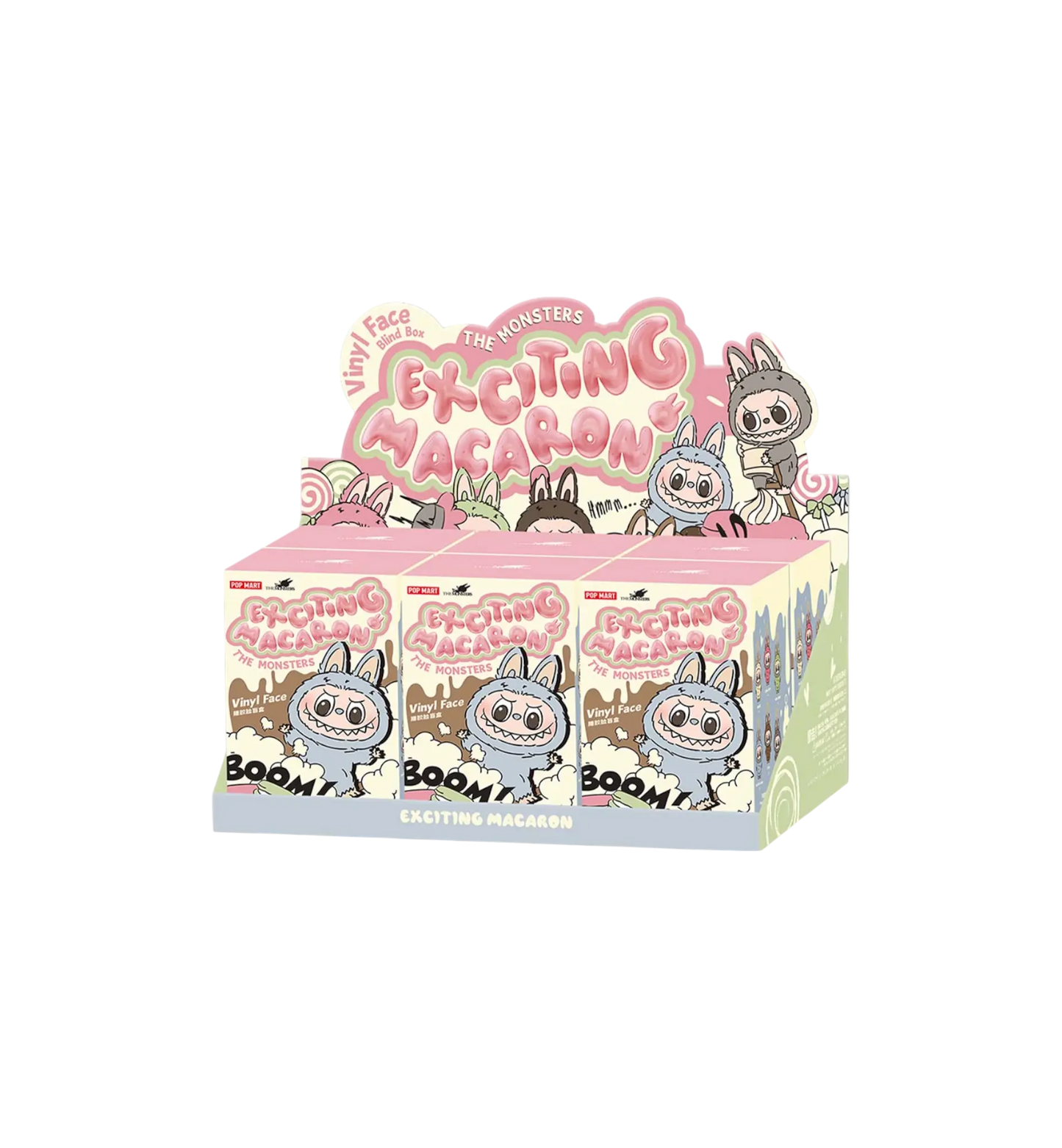 Labubu POP MART The Monsters - Exciting Macarons Vinyl Face Blind Box, Random Design Action Figures Collectible Toys Home Decorations, Single Box The Wonders Mart Trading™