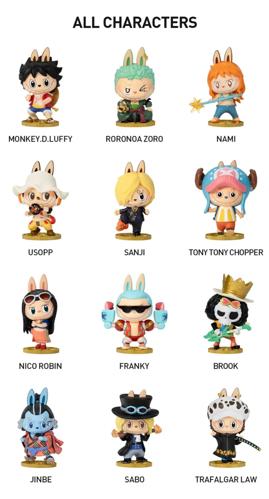 Labubu The Monsters x One Piece – Blind Box Series (12pcs Display Case)