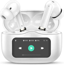 DENX DX650 ANC Wireless Earbuds with Touch LED Display – Bluetooth 5.4, Noise Cancelling, 100H Standby, White The Wonders Mart Trading™