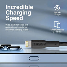Promate XCord-Ai | USB-A to Lightning Cable – 100cm Durable Silicone Cable with 10W Fast Charging, 480Mbps Data Transfer & 10000 Bend Lifespan – MFi Certified for iPhone, iPad, iPod The Wonders Mart Trading™