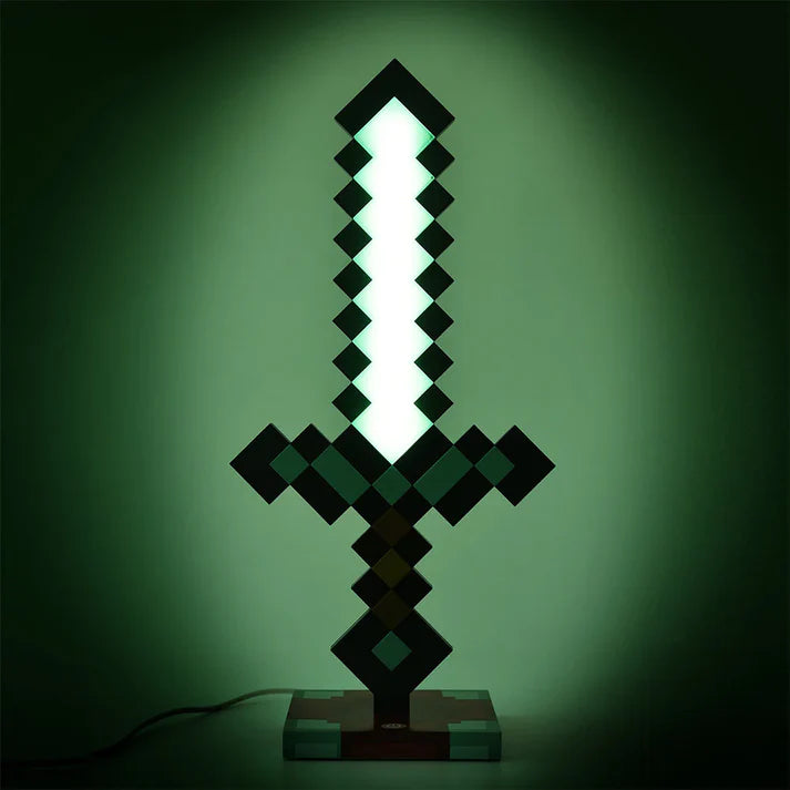 Minecraft-Inspired Diamond Sword LED Desk Lamp – USB Gaming Room Night Light The Wonders Mart Trading™