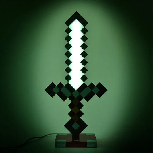 Minecraft-Inspired Diamond Sword LED Desk Lamp – USB Gaming Room Night Light The Wonders Mart Trading™