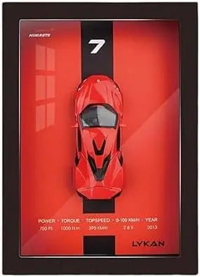 
3D Sports Car Frame | Wall Art | Wooden Frame model with Removable Die cast Cars, Lights, Pull-Back Action & Opening Doors | Collectibles The Wonders Mart Trading™