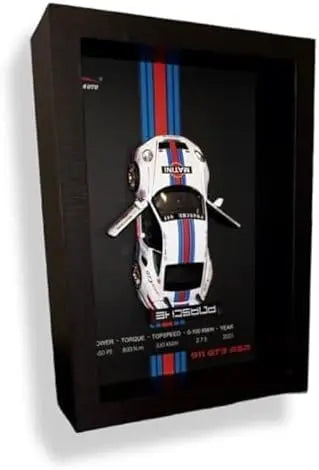 
3D Sports Car Frame | Wall Art | Wooden Frame model with Removable Die cast Cars, Lights, Pull-Back Action & Opening Doors | Collectibles The Wonders Mart Trading™