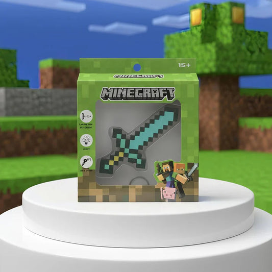 Minecraft-Inspired Diamond Sword LED Keychain – Pixel Gaming Light Accessory The Wonders Mart Trading™