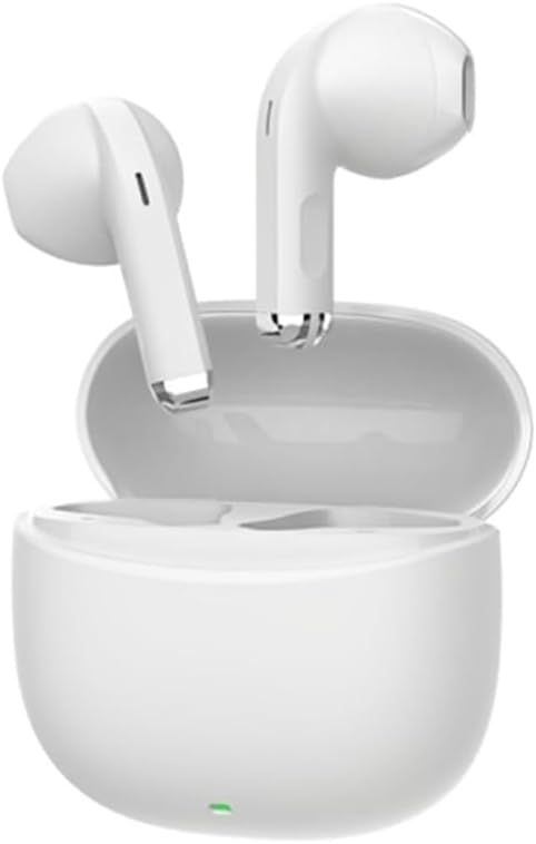 OT201 TWS True Wireless Earbuds – Bluetooth 5.3, Touch Controls, ANC, Clear Mic, 7‑Hour Playtime – Compatible with Android & iPhones – White
