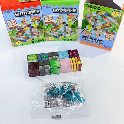 Minecraft Magnetic Building Blocks – Random Character Bucket | 10PCS / 100PCS Sets The Wonders Mart Trading™