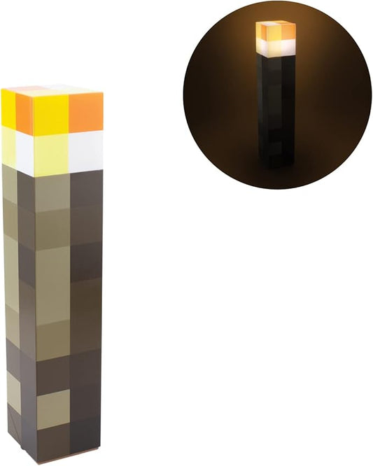 Minecraft Brownstone Torch Lamp | LED Light-Up Night Lamp