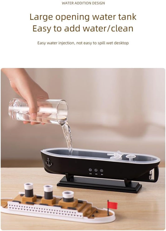 Ship-Shaped Ultrasonic Jellyfish Aroma Diffuser with Remote | Jellyfish Design, Essential Oil Cool Mist Humidifier for Bedroom, Office & Home