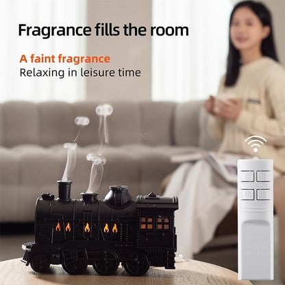 Train-Shaped Aromatherapy Diffuser – 300ml Cool Mist Humidifier with Remote & LED