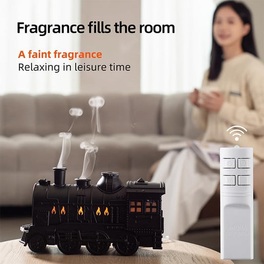Train-Shaped Aromatherapy Diffuser – 300ml Cool Mist Humidifier with Remote & LED