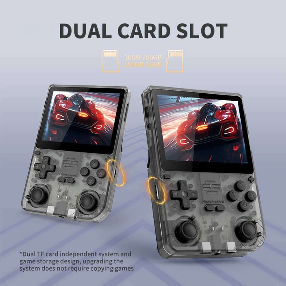 Powkiddy V20 Retro Handheld Game Console - 3.5" IPS Screen, Quad-Core CPU, 5000mAh Battery, Dual TF Slots, 10-Hour Playtime, Open-Source System