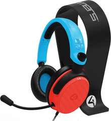 4Gamers C6-100 Gaming Headset Blue & Red + Headset Stand The Wonders Mart Trading™