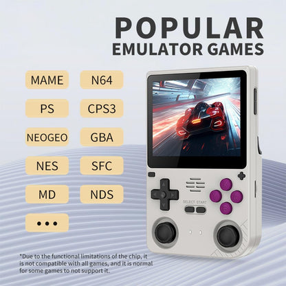 Powkiddy V20 Retro Handheld Game Console - 3.5" IPS Screen, Quad-Core CPU, 5000mAh Battery, Dual TF Slots, 10-Hour Playtime, Open-Source System