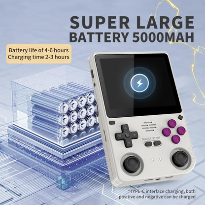 Powkiddy V20 Retro Handheld Game Console - 3.5" IPS Screen, Quad-Core CPU, 5000mAh Battery, Dual TF Slots, 10-Hour Playtime, Open-Source System