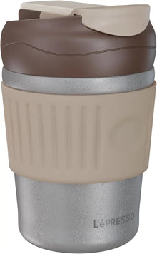 LePresso Dual Sip Tumbler Mug, 350ml Capacity, BPA Free & Leak-Proof Lid, Comfortable Grip, Stainless Steel Tumbler, Durable Thermal Insulation, Perfect for Hot Coffee & Cold Fresh Beverages The Wonders Mart Trading™