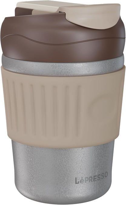 LePresso Dual Sip Tumbler Mug, 350ml Capacity, BPA Free & Leak-Proof Lid, Comfortable Grip, Stainless Steel Tumbler, Durable Thermal Insulation, Perfect for Hot Coffee & Cold Fresh Beverages