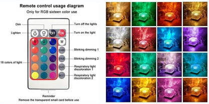 Ocean Wave Projector Lamp – 16 Color RGB Light with Remote | Underwater Effect Night Light for Bedroom, Living Room & Gifts