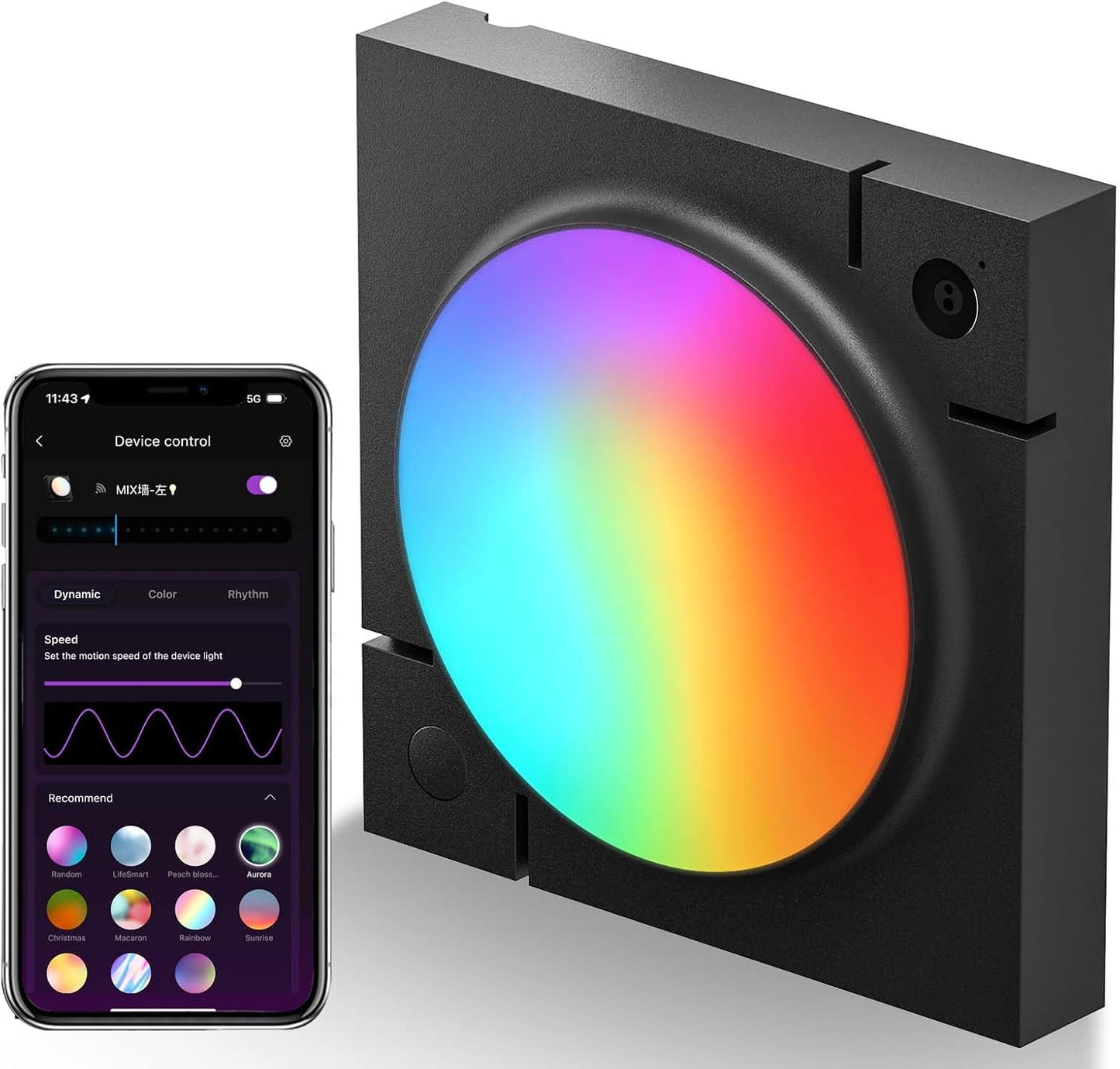 Cololight LED Wall Light – Multicolor Music Sync Ambient Light for Bedroom, Gaming, and Room Decor, Works with Alexa & Google Assistant (Mix Black)