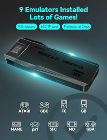 Retro Game Console – 20,000+ Preloaded Games | Plug & Play 4K HDMI Game Stick with 9 Emulators, Dual 2.4G Wireless Controllers (64GB) The Wonders Mart Trading™