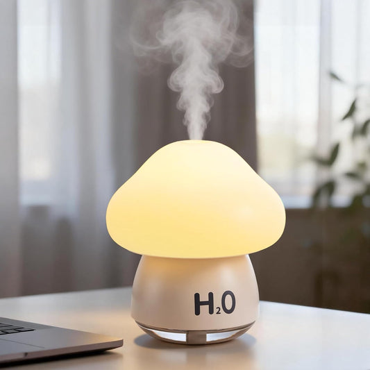 Mushroom Humidifier Night Light – Mini USB Mist Diffuser with Soft LED Glow The Wonders Mart Trading™