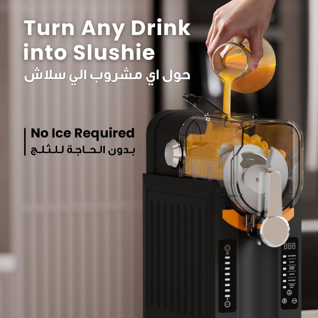 Porodo Multi-Function Slushie Maker 200W, Milk-Shakes/Ice Cream/Frappe Maker, 2.6L Capacity, 25MIN Quick Freezing, Intuitive Controls Panel, Efficient Blending, Instant Frozen Drinks