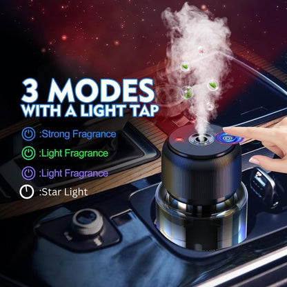 DENX Portable Car Aroma Diffuser – Air Freshener & Humidifier with Essential Oil Spray | Intelligent Auto Start | Aromatherapy for Car, Home & Office – French Spices Scent (Green)