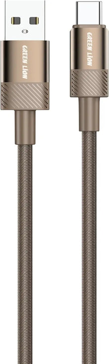 Green Lion USB-C to USB-A Cable 12W, Desert Spark & Woven Design, Fast Charging, 480 Mbps Data Transfer, Aluminum Alloy, Durable 10,000 Bends, Secure & Safe, Charge & Sync - Desert Titanium The Wonders Mart Trading™