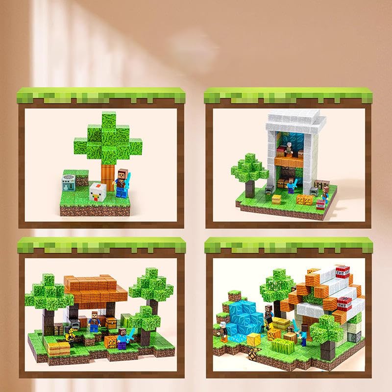 Minecraft Magnetic Building Blocks – Random Character Bucket | 10PCS / 100PCS Sets The Wonders Mart Trading™