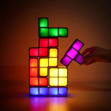 Stackable LED Night Light – 7-Color Game-Themed Tangram Puzzle Lamp | Interlocking Desk Light for Kids & Teens The Wonders Mart Trading™