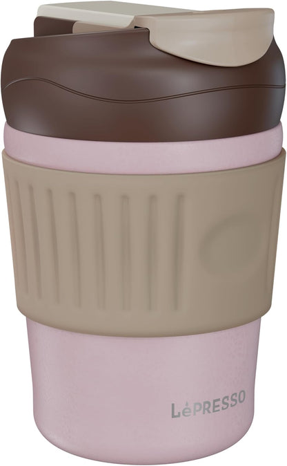 LePresso Dual Sip Tumbler Mug, 350ml Capacity, BPA Free & Leak-Proof Lid, Comfortable Grip, Stainless Steel Tumbler, Durable Thermal Insulation, Perfect for Hot Coffee & Cold Fresh Beverages