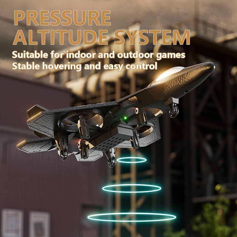 AWH RC Airplane, 2.4GHz Remote Control Fighter, 4-Channel L0712 with Colored Lights, Easy-to-Fly Aeroplane Toy for Beginners, Kids & Adults.