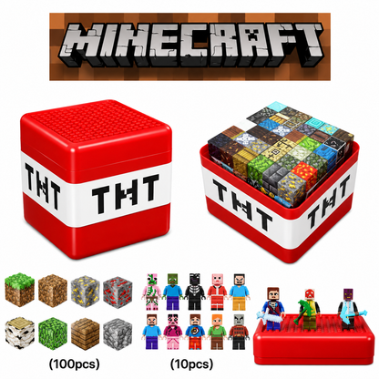 Minecraft Magnetic Building Blocks – Random Character Bucket | 10PCS / 100PCS Sets The Wonders Mart Trading™