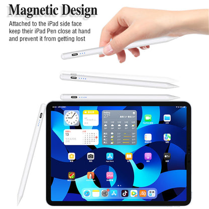 DENX Universal Stylus Pen for iPad, iPhone, Android & Tablets – Magnetic POM Tip, Type-C Rechargeable, 10H Battery, Auto Sleep, Compatible with iPad Pro/Air/Mini & Smartphones