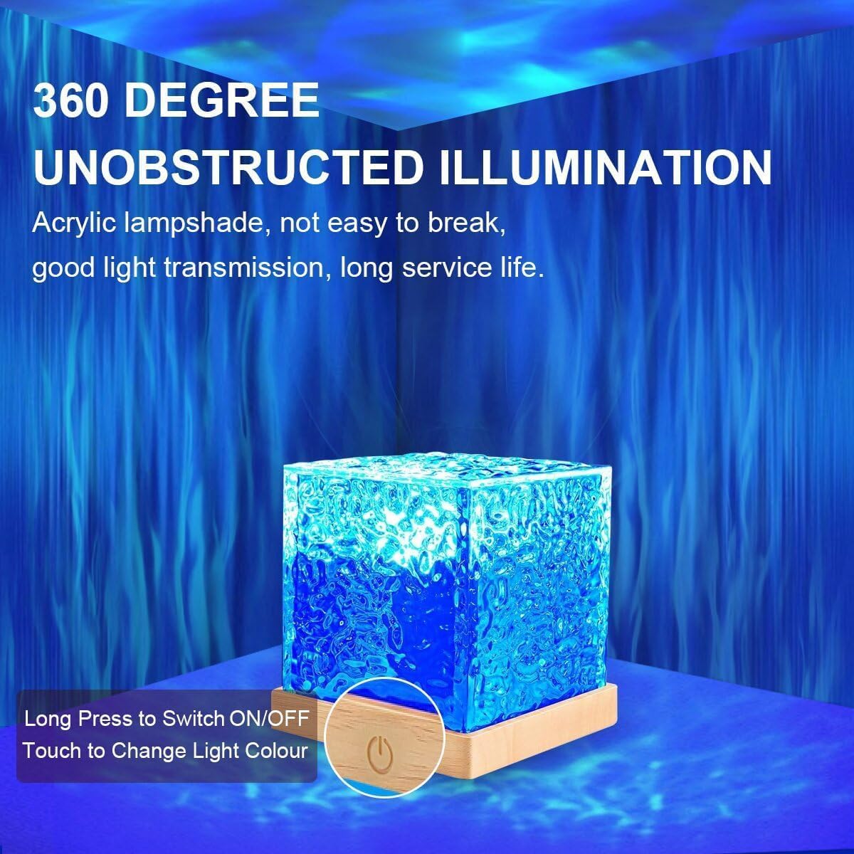 Ocean Wave Projector Lamp – 16 Color RGB Light with Remote | Underwater Effect Night Light for Bedroom, Living Room & Gifts