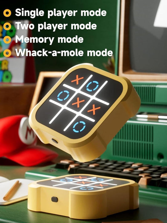 Electronic Tic Tac Toe Bolt Game Board Games for Travel 3-in-1 Portable Handheld Puzzle Game for Kids Boys and Girls Board Games for Adults Family Game for All Ages