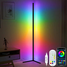 Smart RGB Corner Floor Lamp – Dimmable LED Light with Music Sync, App + Remote Control, Modern Multicolor Mood Lighting The Wonders Mart Trading™