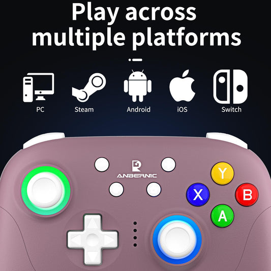 Anbernic RG P01 Retro Games Controller Bluetooth Wireless, Wired Gamepad with Hall Effect Joystick/Hall Triggers Joystick Light Control RGP01 Xbox Controller for PC,Steam,Android (Radiant Purple)